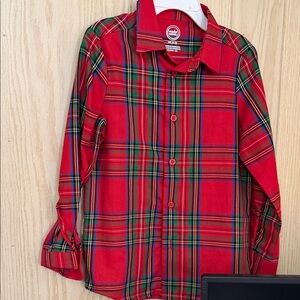 Wonder Nation Vibrant Plaid Button Down Shirt